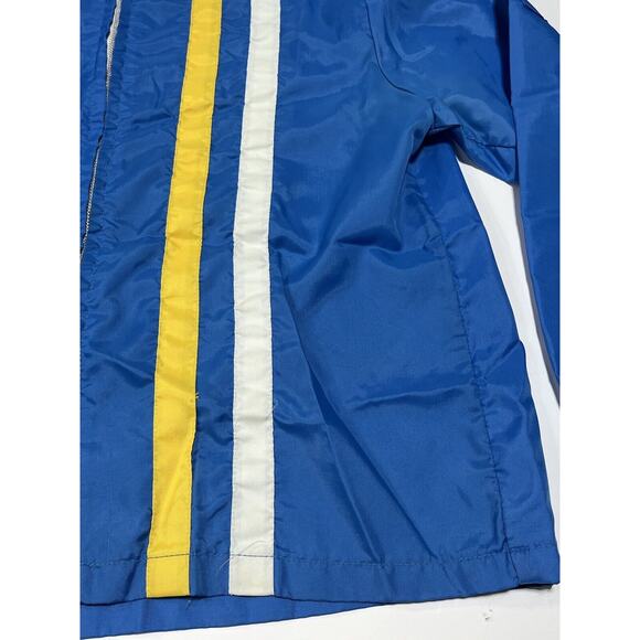 VINTAGE BELL SYSTEM BLUE YELLOW WHITE RACING JACKET SIZE MEDIUM FLEECE LINED - Picture 4 of 10